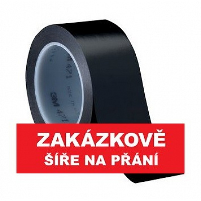 3M 471 Bandă adezivă de marcare din PVC, rezistentă la abraziune, neagră 100 mm x 33 m