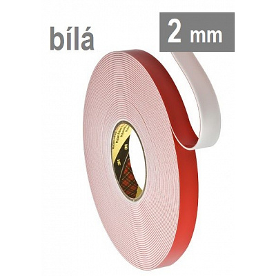 3M VHB™ 4912-F, gro. 2 mm, alb bandă acrilică dublu adezivă de înaltă aderență 19 mm x 16,5 m