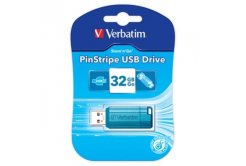 Verbatim 49057 Store N Go PinStripe, Unitate flash USB, USB A 2.0, 32GB, cu conector detașabil, albastru