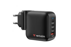 Verbatim GaN 32231, încărcător de rețea de călătorie, USB 3.0, USB C, gri, 100 W, furci interschimbabile C,G,A