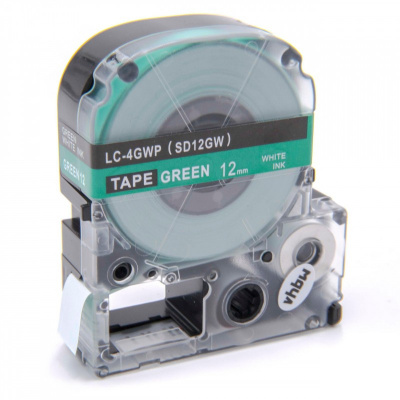Epson LC-4GWV, SD12GW, 12mm x 8m, text alb / fundal verde, banda compatibila