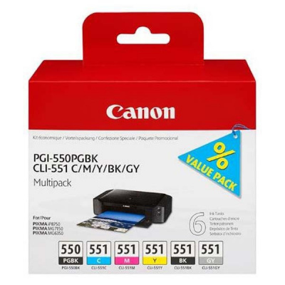 Canon PGI-550 CLI-551 6496B005 PGBK+C+M+Y+GY multipack cartus original