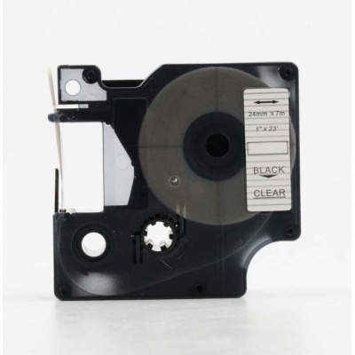 Banda compatibila Dymo 53710, S0720920, 24mm x 7m, text negru / fundal transparent