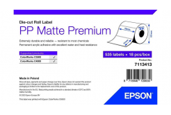 Epson 7113413 PP Matte, pentru ColorWorks, 76x51mm, 535buc., polipropilenă, alb etichete autoadezive