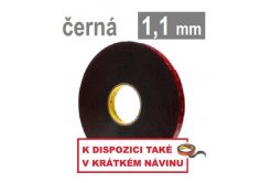 3M VHB™ 5952-F, tl. 1,1 mm; černá oboustranně silně lepicí akrylová páska 19 mm x 3 m