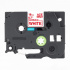 Banda compatibila Brother TZ-FX242 / TZe-FX242, 18mm x 8m, flexi, text rosu / fundal alb