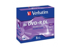 VERBATIM DVD+R(5-pack)DoubleLayer/Jewel/8x/8,5GB
