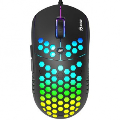 Marvo Mouse M399, 6400DPI, Optical, 6tl., Cu fir USB, negru, gaming, lumina de fundal