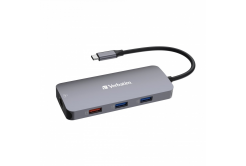 VERBATIM Hub USB-C Pro Multiport 9 Port, 3x USB 3.2, 2x USB-C, HDMI, RJ45, microSD/SD, gri