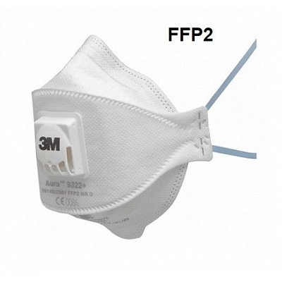 3M 9322+ Aura™ Semimască filtruantă cu supapă de expirare (FFP2)