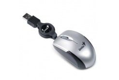 Genius Mouse Micro Traveler V2 31010125106, 1200DPI, optical, 3tl., Cu fir USB, argint, Micro