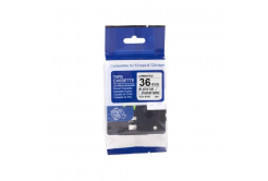 Banda compatibila Brother TZ-S161 / TZe-S161, 36mm x 8m, puternic adeziva, text negru / fundal transparent