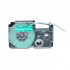 Banda compatibila Casio XR-12GN1, 12mm x 8m text negru / fundal verde