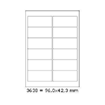 Etichete autoadezive 96 x 42,3 mm, 12 de etichete, A4, 100 coli