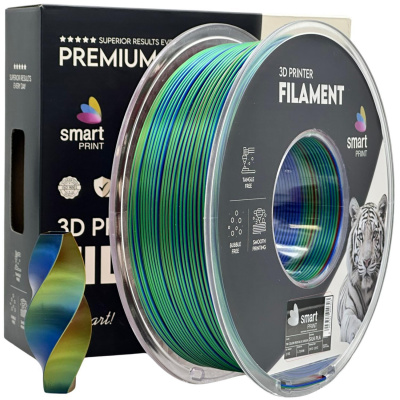 Smart Print FG-S116-E1, 3D filament, PLA Silk, 1,75mm, 1000g, Tri Color, Multicolor (Red, Blue, Green)