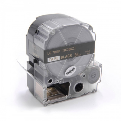 Epson LC-SC36KZ, 36mm x 8m, text auriu / fundal negru, banda compatibila