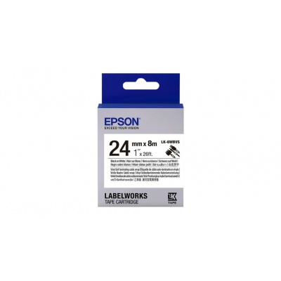 Epson LabelWorks LK-6WBVS C53S656022 24mm x 8m, text negru / fundal alb, auto-laminare, banda original