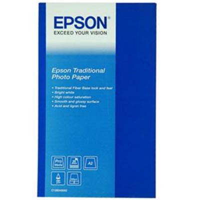 Epson S045052 Traditional Photo Paper, hartie foto, satin, alb, A2, 330 g/m2, 25 buc