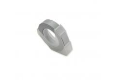 Dymo Omega, 9mm x 3m, text alb / argintiu negru, banda compatibila