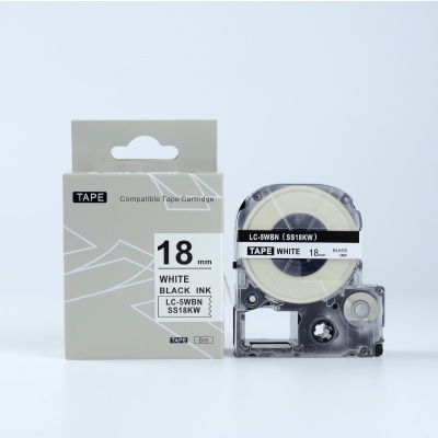 Epson HTS18KW, 18mm x 8m, text negru / fundal alb, banda compatibila
