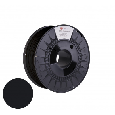 C-Tech 3DF-P-PETG1.75-9017 3D filament, PREMIUM LINE, PETG, RAL9017, 1,75mm, 1000g, Negru de semnalizare (Traffic black)