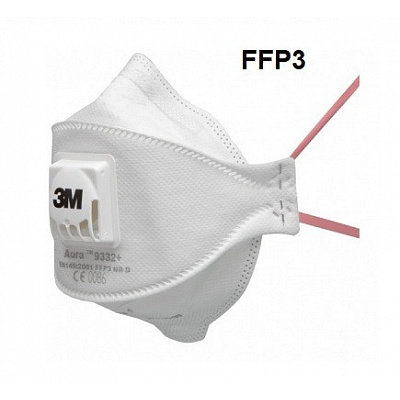 3M 9332+ Aura™ Semimască filtruantă cu supapă de expirare (FFP3)