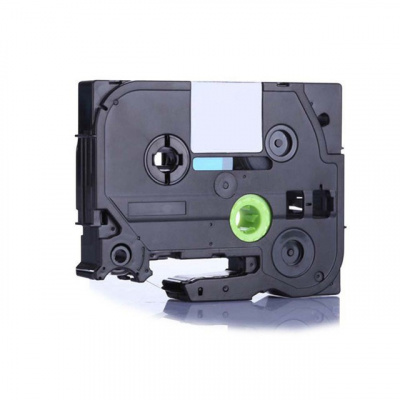 Banda compatibila Brother TZ-S711 / TZe-S711, 6mm x 8m, extr.adh. text negru / fundal verde