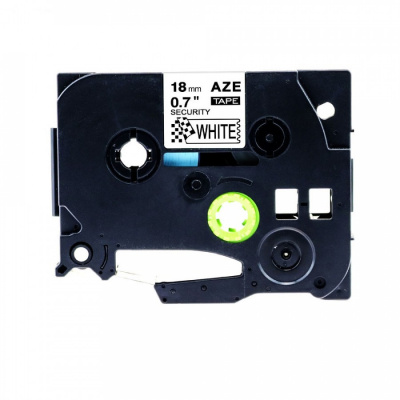 Banda compatibila Brother TZ-SE4 / TZe-SE4, 18mm x 8m securitate, text negru / fundal alb