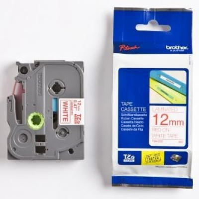Brother TZ-232 / TZe-232, 12mm x 8m, text rosu / fundal alb, banda original