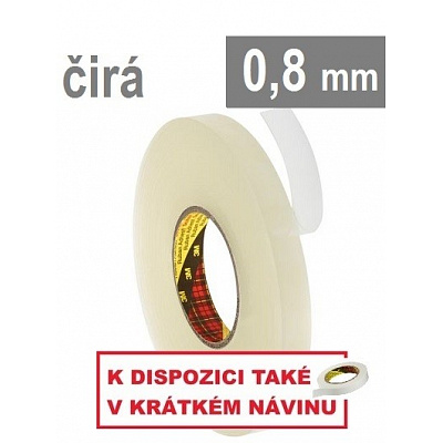 3M VHB™ 4658, gro. 0,8 mm; bandă dublu adezivă transparentă, detașabilă prin dezlipire 19 mm x 25 m