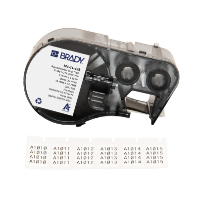 Brady M4-11-498 / 170785, 19.05 mm, Vinyl, text negru / fundal alb