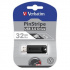 Verbatim 49317 Store N Go PinStripe, Unitate flash USB, USB A 3.0, 32GB, cu conector detașabil, negru