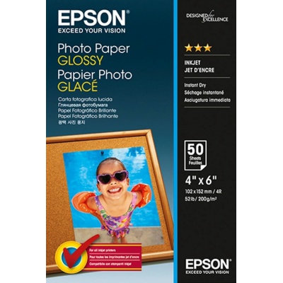 Epson S042547 Premium Glossy Photo Paper, hartie foto, lucios, alb, 10x15cm, 200 g/m2, 50 buc