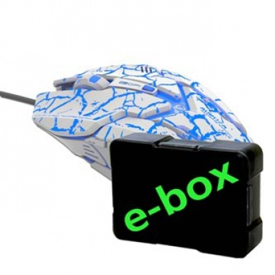 E-blue Mouse Auroza Gaming EMS639WHCA-IU, 4000DPI, Optical, 6tl., Cu fir USB, alb, gaming, e-box