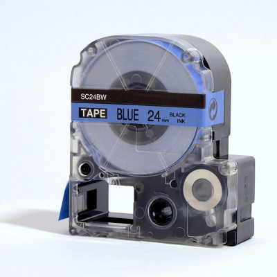 Epson LK-6LBP, SC24BW, 24mm x 9m, text negru / fundal albastru, banda compatibila