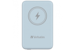 Verbatim, power banka s bezdrátovým nabíjením, 5V, nabíjení telefonu, 32247, 10 000mAh, přísavky pro přilnutí k telefonu, modrá