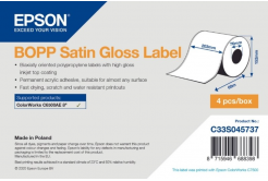 Epson C33S045737 BOPP Satin Gloss, pentru ColorWorks, 203mmx68m, alb etichete autoadezive