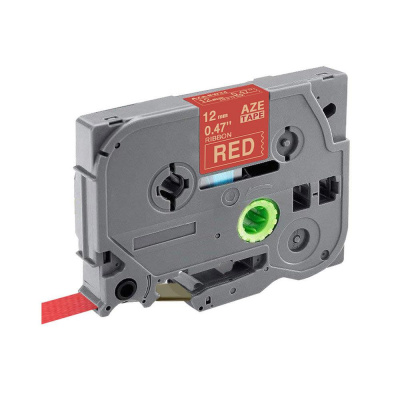 Brother TZ-RW34 / TZE-RW34, 12mm x 4m, text auriu / fundal rosu, banda original