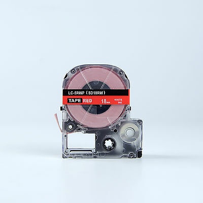 Epson LK-SD18RW, 18mm x 9m, text alb / fundal rosu, banda compatibila