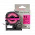 Epson SK12P, 12mm x 5m, text negru / fluorescenta fundal roz, banda compatibila