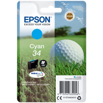 Epson T34624010, T346240 azuriu (cyan) cartus original