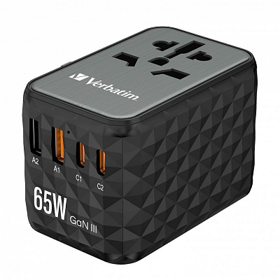 VERBATIM Adaptor universal de călătorie încărcător UTA-05 GaN III, 65W