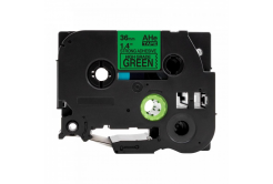 Banda compatibila Brother TZ-S761 / TZe-S761, 36mm x 8m, extr.adh. text negru / fundal verde