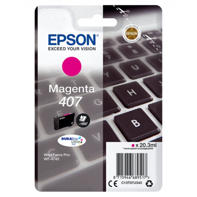 Epson 407 C13T07U340 purpuriu (magenta) cartus original