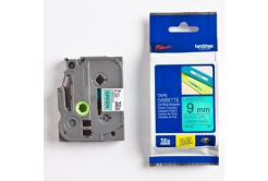 Brother TZ-721 / TZe-721, 9mm x 8m, text negru / fundal verde, banda original