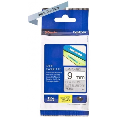 Brother TZE-M921  TZ-M921, 9mmx8m, text negru/mat fundal argintiu, banda original