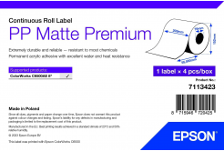 Epson 7113423 PP Matte, pentru ColorWorks, 210mmx55m, polipropilenă, alb etichete autoadezive