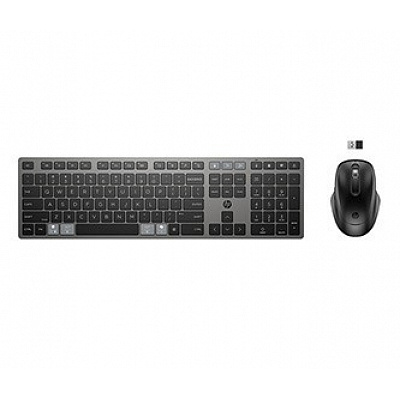 HP 9T5A9AA 720 Sada klávesnice bezdrátová CZ, černá s bezdrátovou optickou myší, klasická, bezdrátový přijímač USB typ 2.4 [GHz]