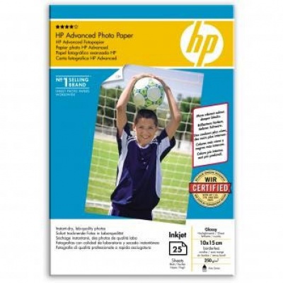 HP Q8691A Advanced Glossy Photo Paper, hartie foto, lucios, alb, 10x15cm, 4x6", 250 g/m2, 25 buc