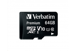 VERBATIM MicroSDXC karta 64GB Premium, U1 + adaptér